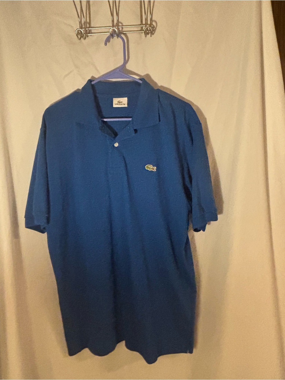 Lacoste Men's Royal Blue Pique Polo with Crocodile Logo